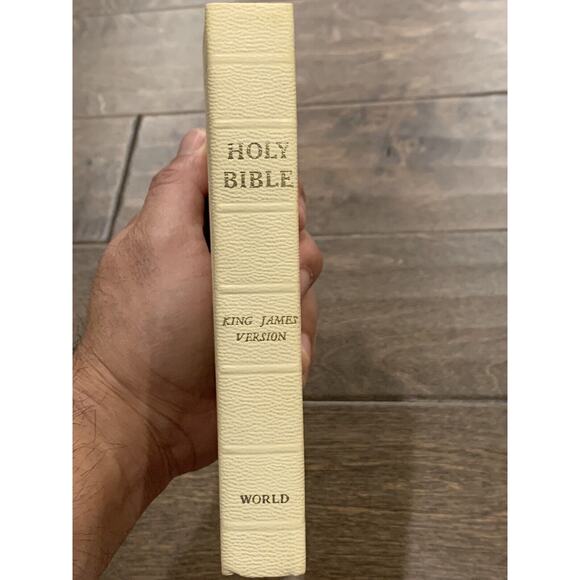 Vintage 60s White Young Folks Text World Bible King James Version With Box - Picture 1 of 12